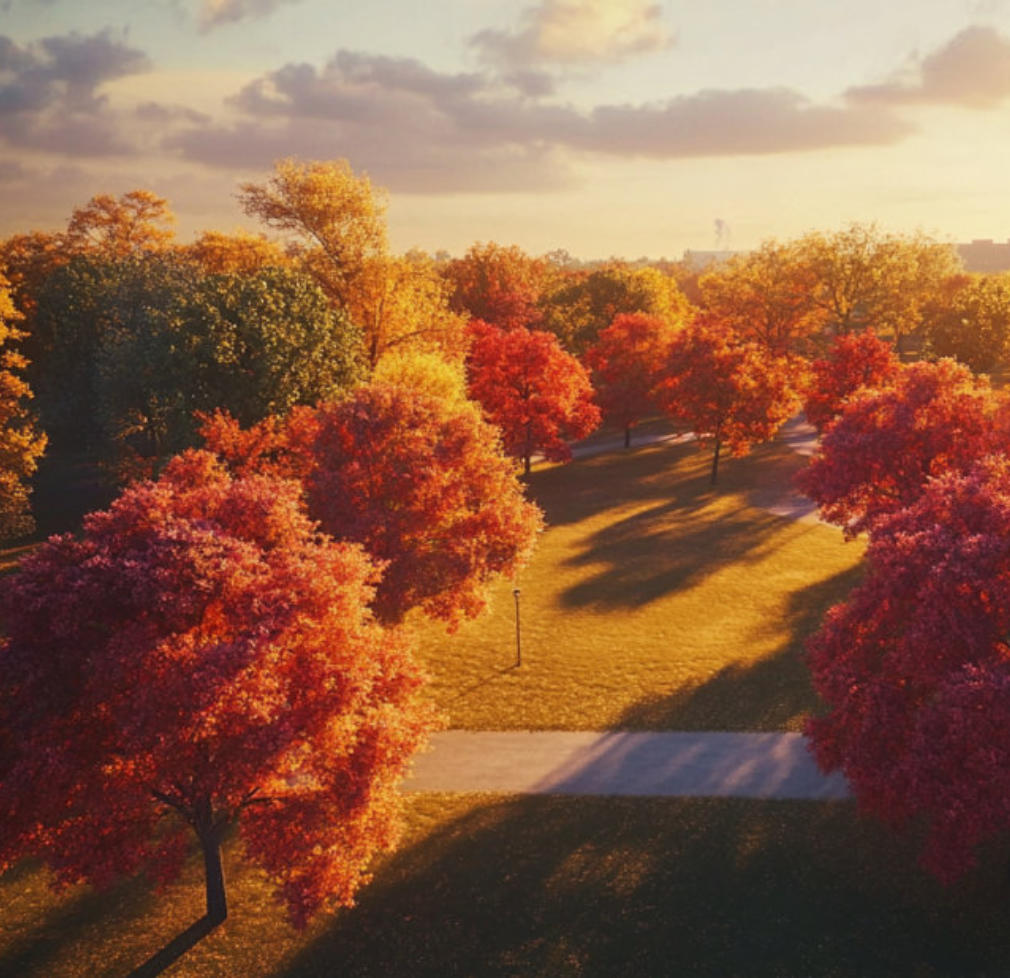 A picture of the trees surrounding our property
