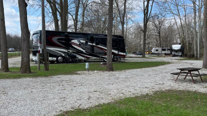 Pull through 50 amp site at Grandpa's Farm Campground